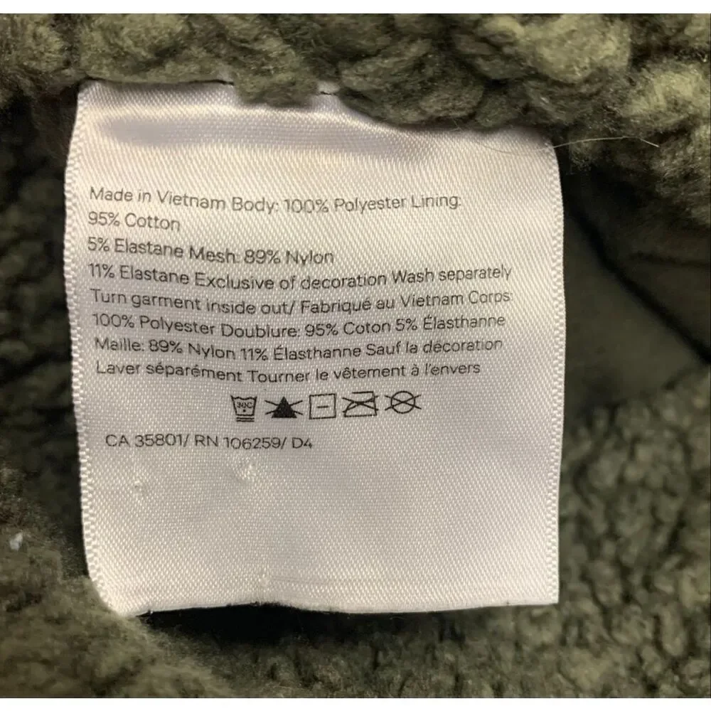 Lululemon Warmth Restore Sherpa olive green SWEATSHIRT SWEATER XS S